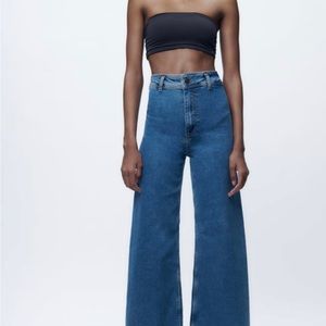 Zara- high waisted ZW sailor straight jeans